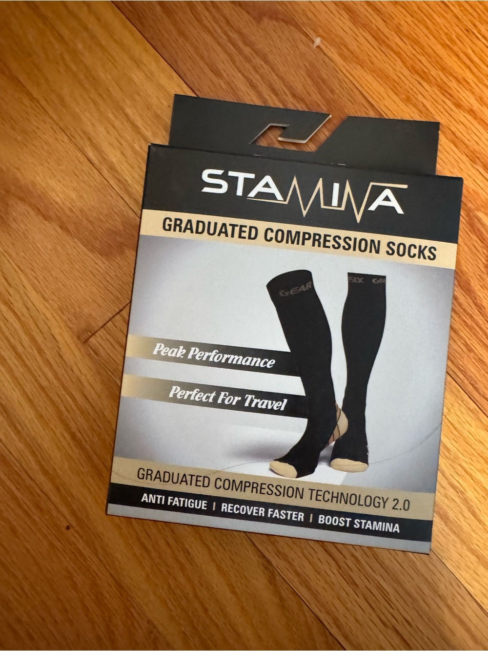 Stamina Black Graduated Compression Socks - Men’s Athletic Support